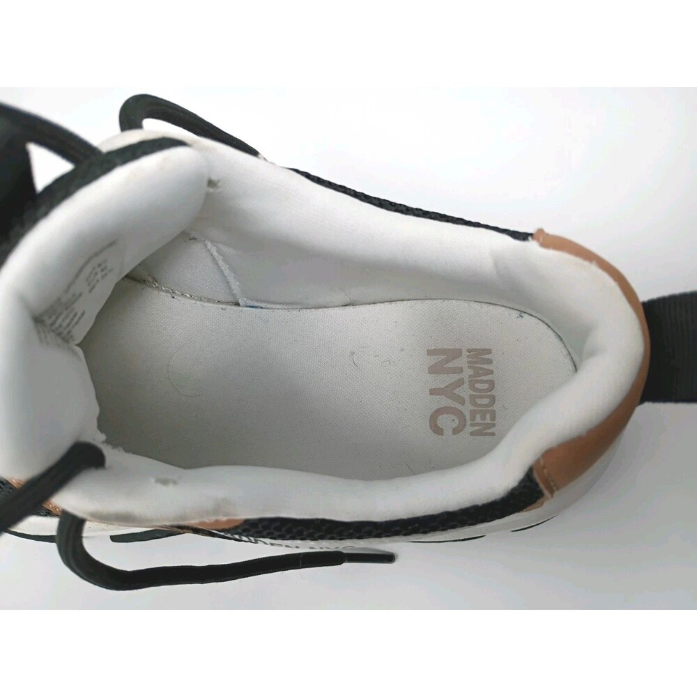 Madden NYC Womens Sneaker's Size 8.5 Muliti Color White w Brown Black - Picture 9 of 12